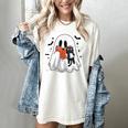 Cute Halloween Ghost Reading Book Women's Comfort Colors T-Shirt Ivory