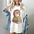 Cute Hedgehog Reading Books Animal Lover Reader Bookworm Women's Comfort Colors T-Shirt Ivory