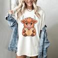Cute Highland Cow Reading Book Women's Comfort Colors T-Shirt Ivory Cute Highland Cow Reading Book Women's Comfort Colors T-Shirt Ivory