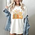 Cute Kawaii Cat Books Flowers Women's Comfort Colors T-Shirt Ivory