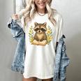 Cute Raccoon Reading Book Flowers Floral Women's Comfort Colors T-Shirt Ivory