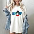 Cute Snowman Let It Snow I Have Books Reader Women's Comfort Colors T-Shirt Ivory