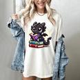 Dragon Reading A Book Cute Bookworm Book Lover Women's Comfort Colors T-Shirt Ivory Dragon Reading A Book Cute Bookworm Book Lover Women's Comfort Colors T-Shirt Ivory
