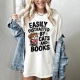 Easily Distracted By Cats And Books Lovers Reading Women's Comfort Colors T-Shirt Ivory Easily Distracted By Cats And Books Lovers Reading Women's Comfort Colors T-Shirt Ivory