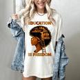 Education Is Freedom Teacher Book Black History Month Women's Comfort Colors T-Shirt Ivory