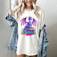 Fantasy Dragon Reading Books Bookworm Women's Comfort Colors T-Shirt Ivory Fantasy Dragon Reading Books Bookworm Women's Comfort Colors T-Shirt Ivory