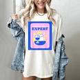 Fun Cute Introvert Cat Character With Wine Women's Comfort Colors T-Shirt Ivory