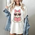 Ghost Reading Book Halloween Cat Lover Women's Comfort Colors T-Shirt Ivory Ghost Reading Book Halloween Cat Lover Women's Comfort Colors T-Shirt Ivory
