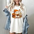 Halloween Ghost Reading Book Lovers Coffee Girl Women Women's Comfort Colors T-Shirt Ivory Halloween Ghost Reading Book Lovers Coffee Girl Women Women's Comfort Colors T-Shirt Ivory