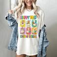 HUGvyn Happy 100 Days Of School Teacher Goose Preppy Books Women's Comfort Colors T-Shirt Ivory