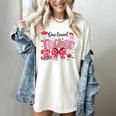 HUGvyn One Loved Teacher Valentine Book Heart Reading Bow Women's Comfort Colors T-Shirt Ivory HUGvyn One Loved Teacher Valentine Book Heart Reading Bow Women's Comfort Colors T-Shirt Ivory