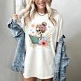 Just A Girl Who Loves Books Messy Bun Book Skeleton Bookworm Women's Comfort Colors T-Shirt Ivory