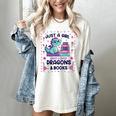 Just A Girl Who Loves Dragons And Books Lover Reading Book Women's Comfort Colors T-Shirt Ivory