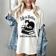Life Is Better With Cats & Books Tuxedo Cat Mom Women Women's Comfort Colors T-Shirt Ivory Life Is Better With Cats & Books Tuxedo Cat Mom Women Women's Comfort Colors T-Shirt Ivory