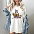 Life Is Better With Cats Coffee Books Cat Reading Book Women's Comfort Colors T-Shirt Ivory Life Is Better With Cats Coffee Books Cat Reading Book Women's Comfort Colors T-Shirt Ivory