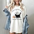 Life Is Better With Tea Cats And Books Cat Sayings Women's Comfort Colors T-Shirt Ivory