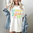 Literacy And Justice For All Protect Banned Books Library Women's Comfort Colors T-Shirt Ivory