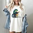 Lizard Reading Book Librarian Bookworm Reader Read Women's Comfort Colors T-Shirt Ivory