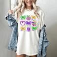 Mardi Gras Teacher Coquette Bow Pencil Apple Book Women Girl Women's Comfort Colors T-Shirt Ivory Mardi Gras Teacher Coquette Bow Pencil Apple Book Women Girl Women's Comfort Colors T-Shirt Ivory