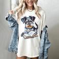 Nerdy Schnauzer Dog Book Lover Glasses Cute Pet For Men Women Kids Women's Comfort Colors T-Shirt Ivory
