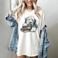 Old English Sheepdog Books Reading Dog Breed Graphic Women's Comfort Colors T-Shirt Ivory Old English Sheepdog Books Reading Dog Breed Graphic Women's Comfort Colors T-Shirt Ivory