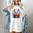 Panda With Book For Reading Enthusiasts Women's Comfort Colors T-Shirt Ivory