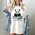 Panda Reading Chapter Books Women's Comfort Colors T-Shirt Ivory