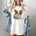 Papillon Books Reading Dog Breed Graphic For Men Women Kids Women's Comfort Colors T-Shirt Ivory Papillon Books Reading Dog Breed Graphic For Men Women Kids Women's Comfort Colors T-Shirt Ivory