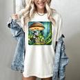 Rabbit Reading Book Under Large Mushroom Easter Bandana Women's Comfort Colors T-Shirt Ivory
