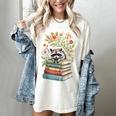 Raccoon Books Reading Flowers Women's Comfort Colors T-Shirt Ivory Raccoon Books Reading Flowers Women's Comfort Colors T-Shirt Ivory
