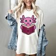 I Read Banned Books Axolotl Reading Women's Comfort Colors T-Shirt Ivory