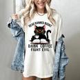 Read Banned Books Drink Coffee Fight Evil Retro Cat Women's Comfort Colors T-Shirt Ivory Read Banned Books Drink Coffee Fight Evil Retro Cat Women's Comfort Colors T-Shirt Ivory