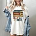 Read Blue Liberty Books July 4th Independence Women's Comfort Colors T-Shirt Ivory