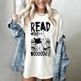 Read More Books Ghost Halloween Reading Teacher Literacy Women's Comfort Colors T-Shirt Ivory
