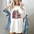 Reading A Book Per Day Keeps Reality Away Skeleton Books Women's Comfort Colors T-Shirt Ivory