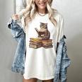 Reading Cat Book Lover Women's Comfort Colors T-Shirt Ivory
