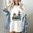 Reading Is Snow Much Fun Christmas Books Snowman Bookworm Women's Comfort Colors T-Shirt Ivory