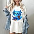 Readsolotl Blue Kawaii Axolotl Book Lover Reading Women's Comfort Colors T-Shirt Ivory
