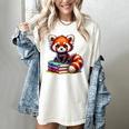 Red Panda Books Lover Reading Bookworm Women's Comfort Colors T-Shirt Ivory