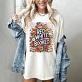 Retro Floral Red & Booked Library Reading 4th Of July Women's Comfort Colors T-Shirt Ivory