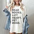 Retro Gym Book Lover Read Books Lift Heavy Pet Dogs Women's Comfort Colors T-Shirt Ivory