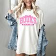 Retro Pink Coquette Bow Valentine Book Lover Varsity Women's Comfort Colors T-Shirt Ivory