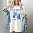Sarcastic Anti Social Book Club Cat Skull Book Lover Women's Comfort Colors T-Shirt Ivory Sarcastic Anti Social Book Club Cat Skull Book Lover Women's Comfort Colors T-Shirt Ivory