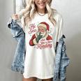 He Sees What You'Ve Been Reading Bookish Christmas Humor Women's Comfort Colors T-Shirt Ivory