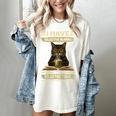 i Have Selective Hearing Cat Coffee Books Retro Women's Comfort Colors T-Shirt Ivory