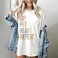 Sip Coffee Pet Cats Read Books Repeat Book Cat Lover Women's Comfort Colors T-Shirt Ivory