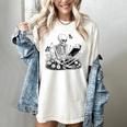 Skeleton Reading Book Floral Dark For Book Lovers Women's Comfort Colors T-Shirt Ivory