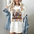 Spooky Halloween Bookshelf Bookcase Read More Books Women's Comfort Colors T-Shirt Ivory