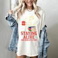 Staying Alive One Book At A Time Skeleton Reading Librarian Women's Comfort Colors T-Shirt Ivory