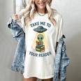 Teacher Alien Books UFO Reading Take Me To Your Reader Women's Comfort Colors T-Shirt Ivory